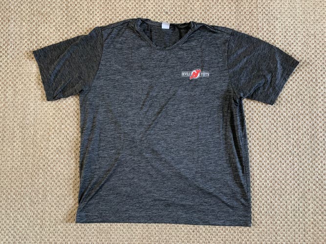 NJ Devils Youth Gray Used Boys Sport-Tek Performance T-Shirt - Large
