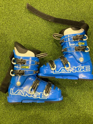 Used Kid's Lange RSJ 60 Ski Boots Mondo Size 22.0 & 22.5