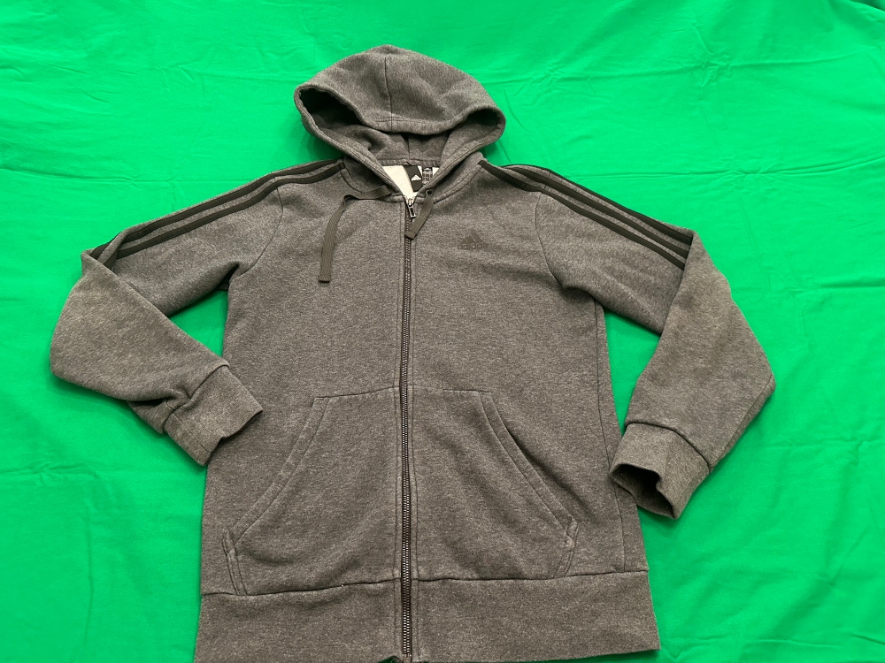 Adidas unisex Grey full-zip, hooded sweatshirt jacket