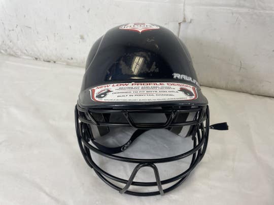 Used Rawlings Vlp Vapor Youth Sz 6 1 2 - 7 1 2 Fastpitch Softball Batting Helmet W Mask