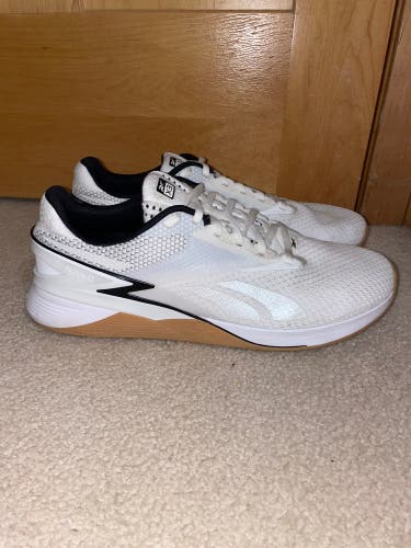 White Men's Size 12 (Women's 13) Reebok Nano X3 Shoes