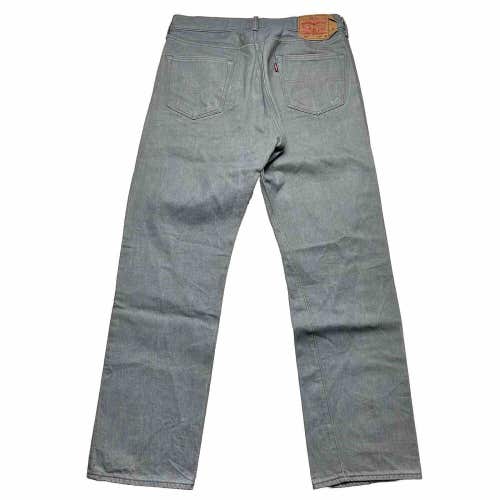 Y2K Levi's 501 Light Gray Denim Jeans Straight Leg Fit Button Fly Men's 36x34
