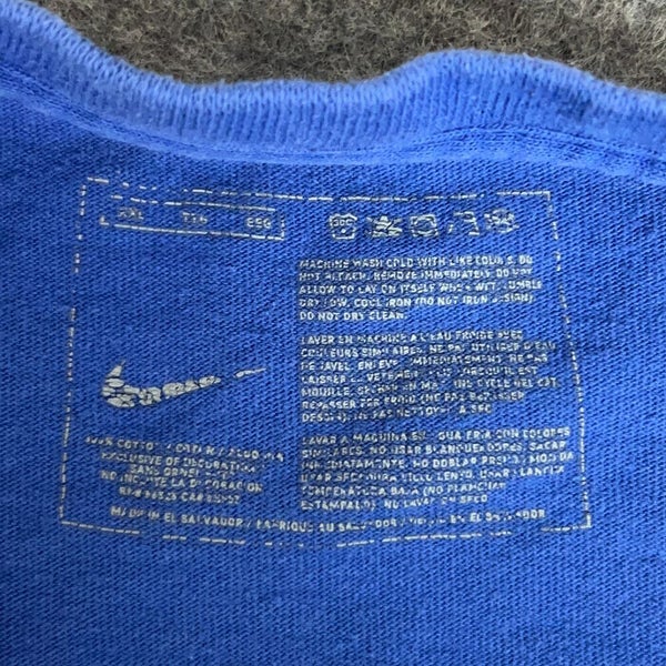 Nike Mens Shirt 2XL XXL Blue White Embroidered Shirt Tee T Causal Logo Sports
