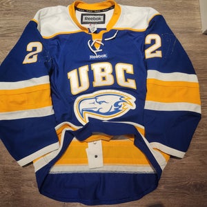 Pro Stock UBC Thunderbirds Blue Used Men's Reebok Pro Stock Hockey Game Jersey