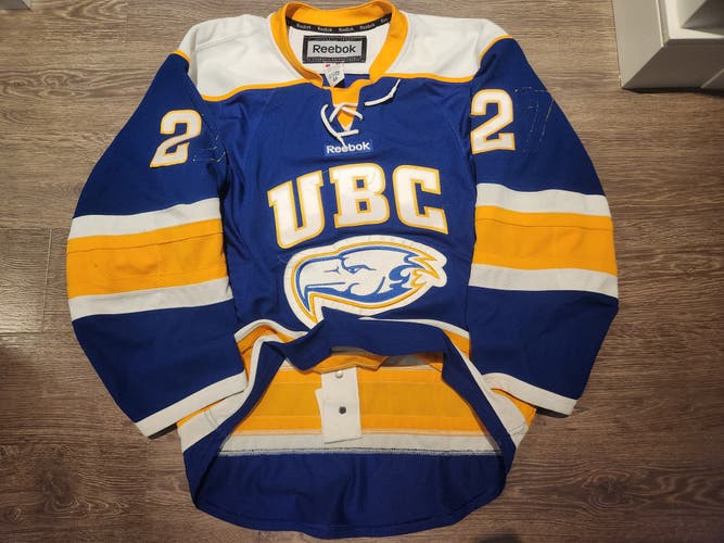 Pro Stock UBC Thunderbirds Blue Used Men's Reebok Pro Stock Hockey Game Jersey