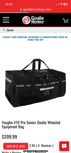 Used Vaughn Goalie Bag