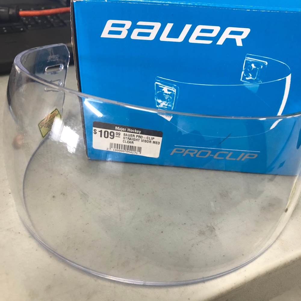 Bauer Pro-Clip Straight Visor Medium Clear