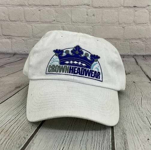Crown Headwear Adult Unisex Logo OSFM White Blue Strapback Cap Hat New
