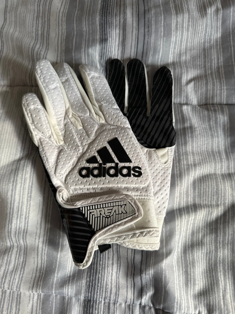 White New Medium Adidas Freak Gloves