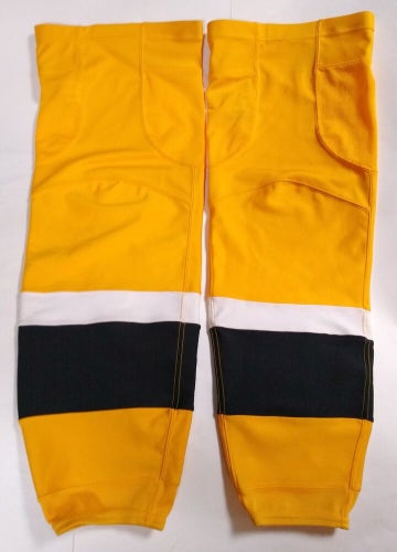 BRAND NEW PITTSBURGH PENGUINS Adidas Gold Yellow Pro Hockey Game Socks Large