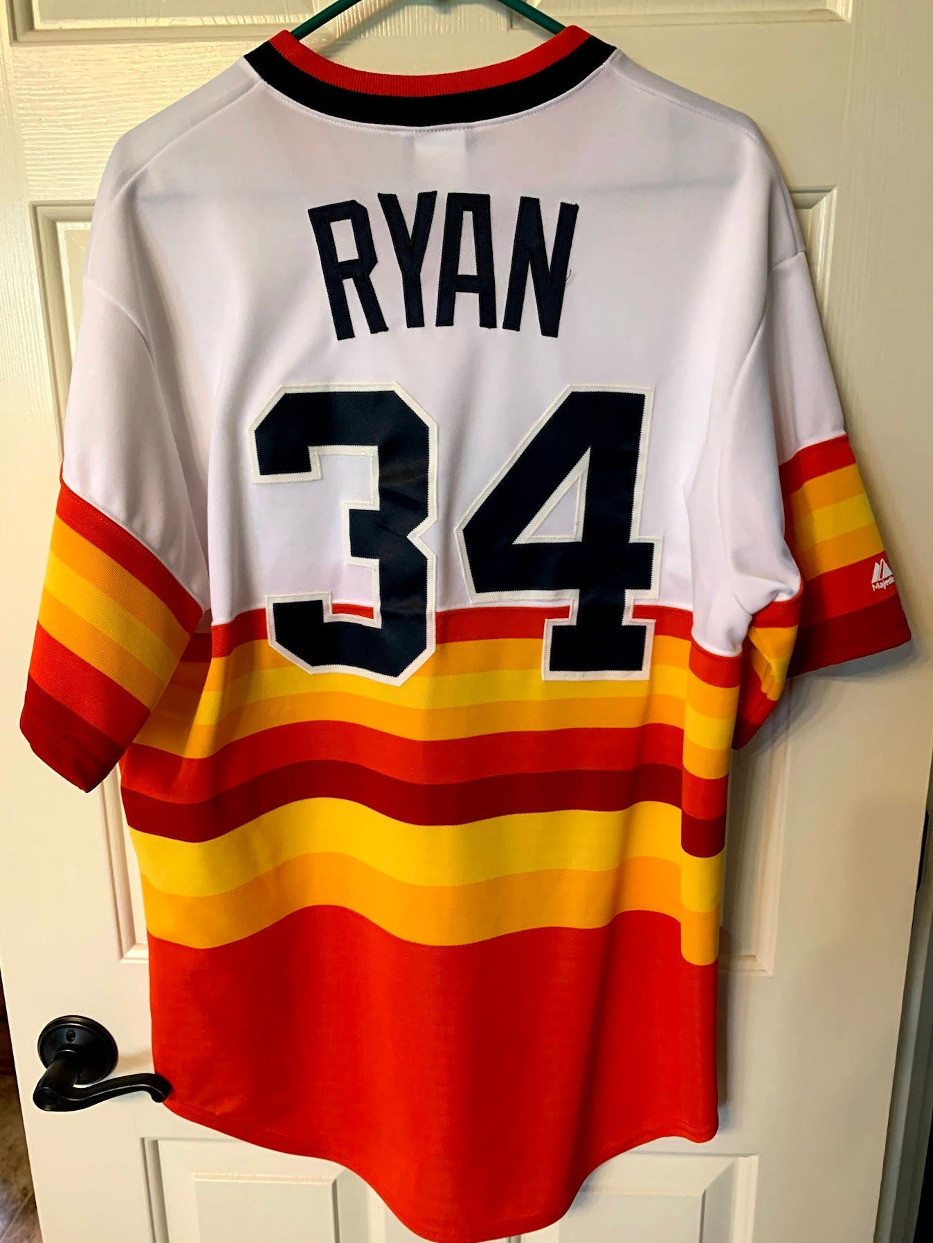 Houston Astros No34 Nolan Ryan Green Salute to Service Women's Stitched Jersey
