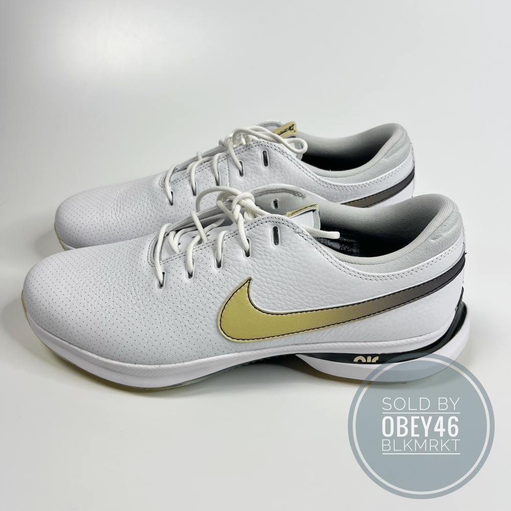 Nike Air Zoom Victory Tour 3 White Gold Golf Shoes  11.5