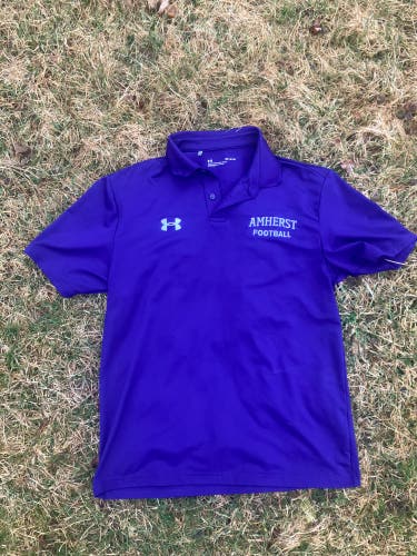 Amherst football underarmour polo shirt purple medium