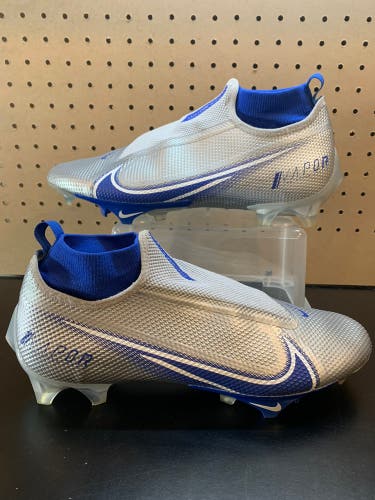 Size 11.5 Nike Vapor Edge Pro 360 Football Lacrosse Cleats Silver / Royal Blue