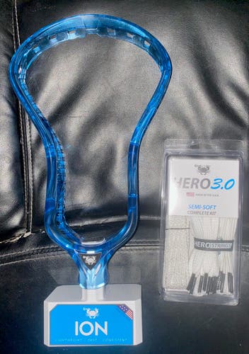 New!  ECD Unstrung Ion Lacrosse Head with Hero 3.0 complete mesh kit valued!!