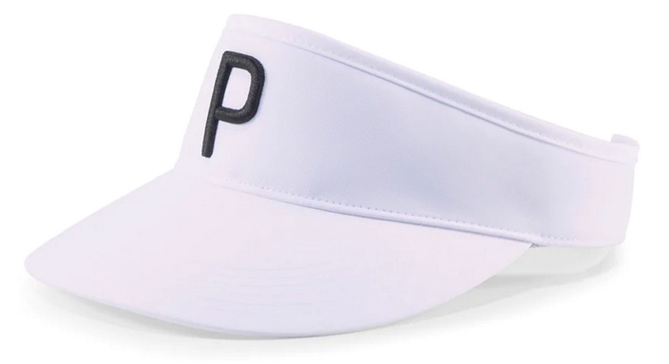 NEW Puma P White/Black Adjustable Visor Hat/Cap