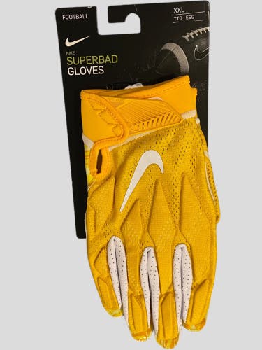 NFL Nike Yellow / Gold Superbad XXL Football Gloves - NEW