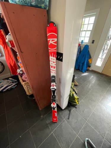 Used Unisex 2017 Rossignol 157 cm Racing Hero FIS SL Pro Skis With Bindings Max Din 15