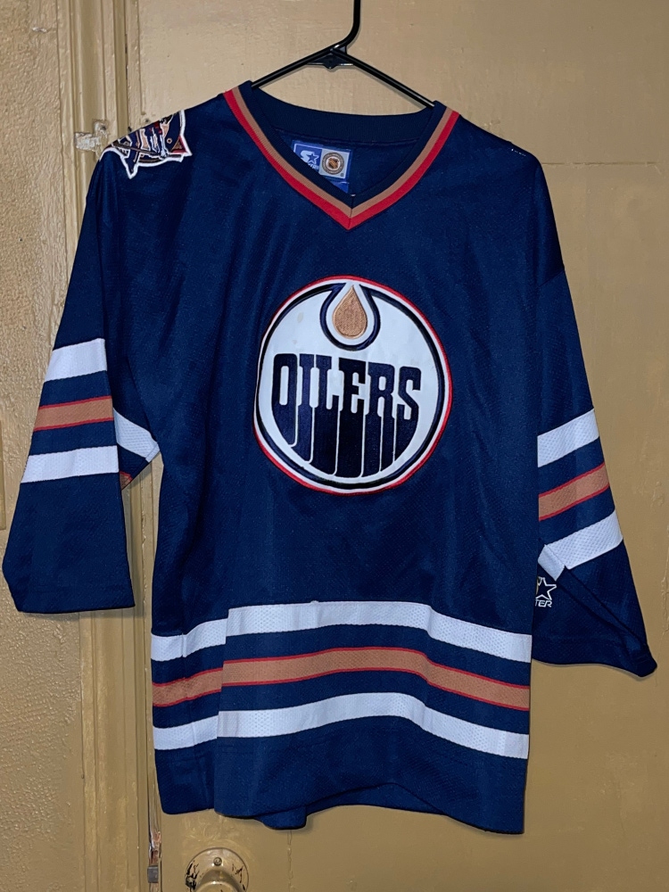 NHL Starter Edmonton Oilers Hockey Jersey Youth Size L/XL Vintage Classic Used