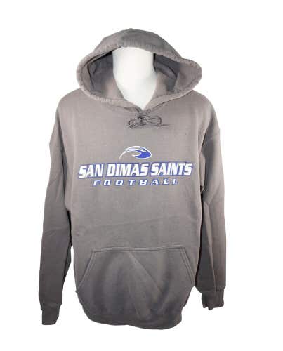 San Dimas Saints California High School Football - Hoodie Grey Sweatshirt Large