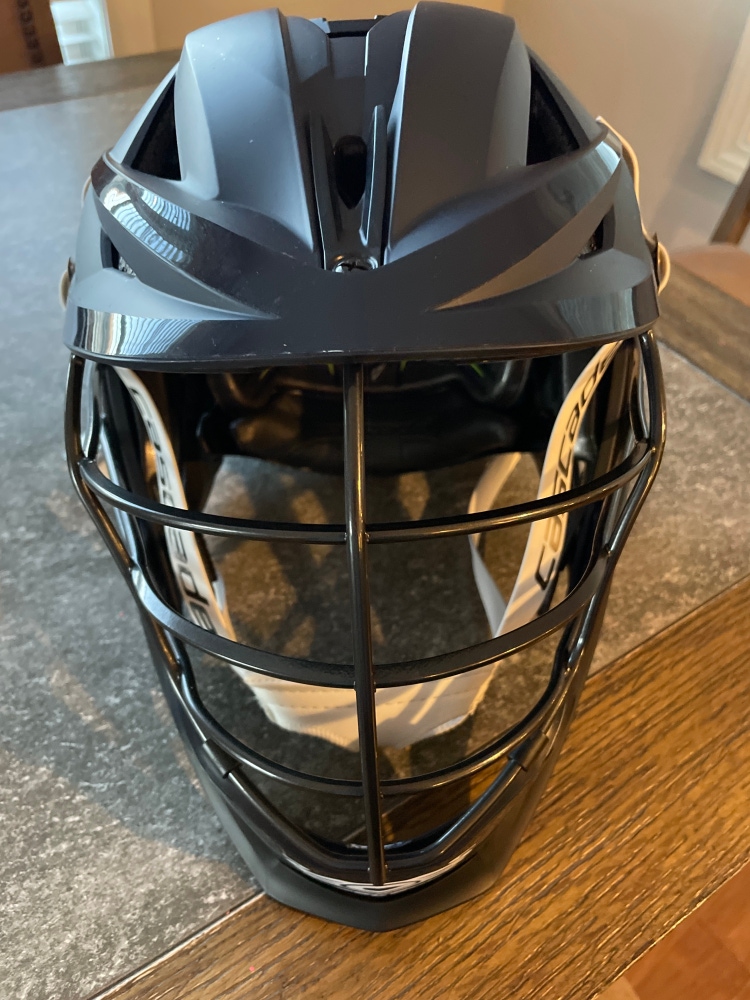 Never Worn Matt Navy Blue Cascade XRS PRO lacrosse helmet