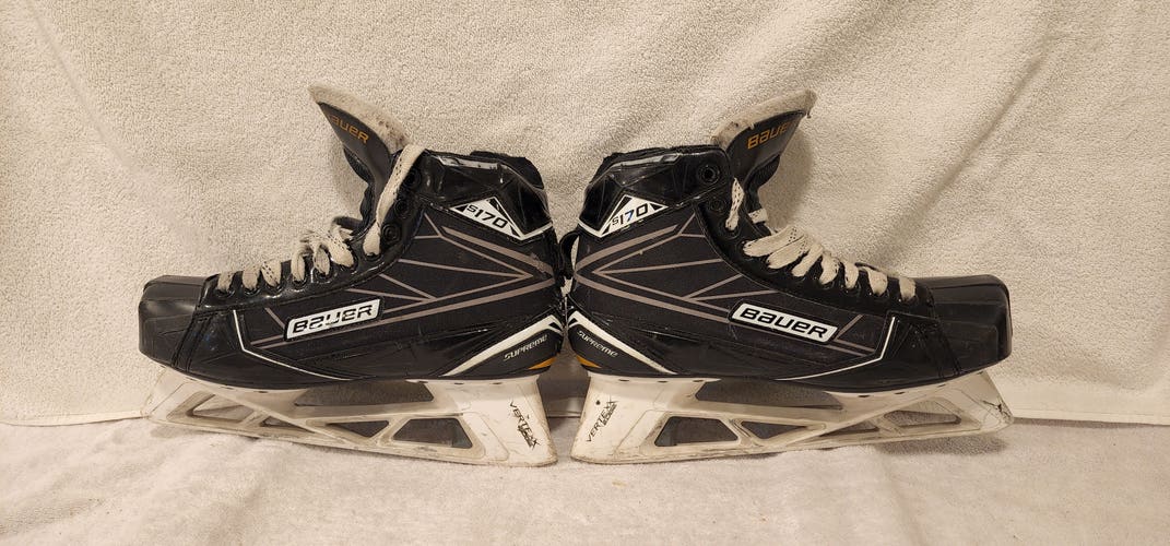 Senior Used Bauer Supreme S170 Hockey Goalie Skates Regular Width 10