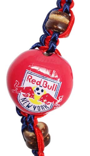 Vintage New York Red Bulls MLS - Single Kukui Nut Braid Bracelet Soccer Futbol