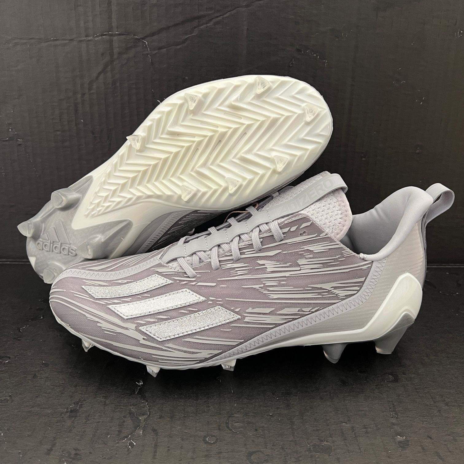 (Size 11) Adidas Adizero 'Gray Silver Metallic' Lacrosse/Football Cleats