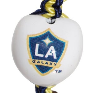 Los Angeles LA Galaxy Mls Single White Kukui Nut + Braid Bracelet Soccer Futbol