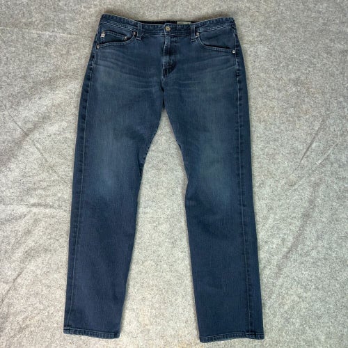 Adriano Goldschmied Mens Jeans 36x32 Blue Pants Straight Denim Dark Wash Casual