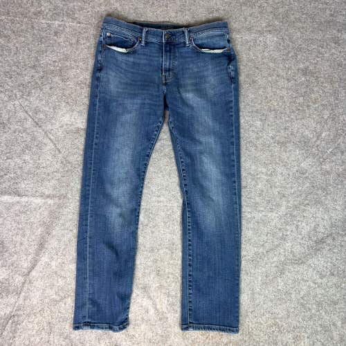 Lucky Brand Mens Jeans 34x29 Blue Denim Pant Straight Medium Wash Pockets Casual