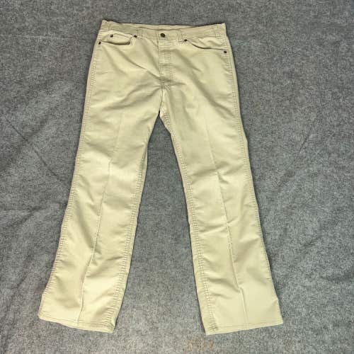 Vintage Levis Mens Jeans 34x30 Beige Light Thin 80s Causal Denim White Tag