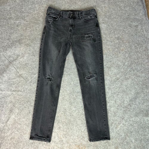 Old Navy Mens Jeans 32x32 Black Denim Slim Dark Wash Distressed Relaxed Pant