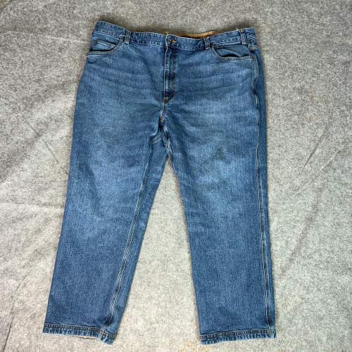 Duluth Trading Mens Jeans 46x29 Blue Straight Pant Denim Workwear Flex Ballroom