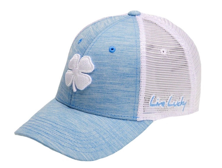 NEW Black Clover Perfect Luck 6 Heather Light Blue Fitted S/M Golf Hat/Cap