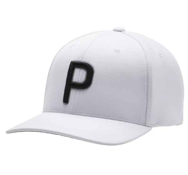 NEW Puma P110 Snapback Bright White/Black Adjustable Golf Hat/Cap