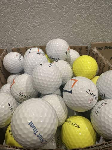 100 Snell GET SUM Excellent Condition 5A/4A Yellow and White Used Golf Balls