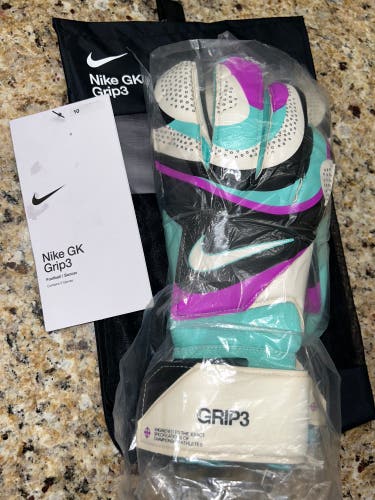 Nike GK Grip 3 Goalie Gloves Size 10