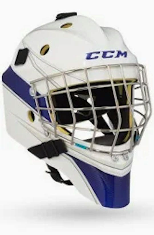 New Ccm Axis 1.5 Goal Mask Junior White Royal