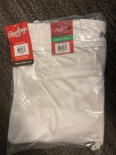 White Brand New Large Rawlings Game Pants