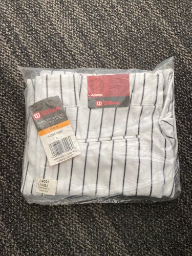 White /Pin Striped New Large Wilson Game Pants
