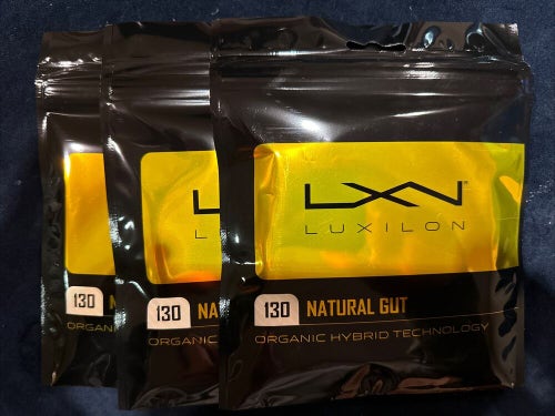 New 3  Sets Luxilo Natural Gut 16g.  130.   Better than Babolat RPM or ALU power