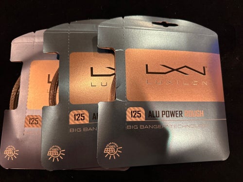 Luxilon ALU Power Rough 125 Tennis String - Silver (3 Packs)