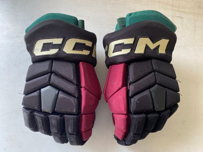 CCM HGTK Tacks Pro Stock Hockey Gloves 15" Black COYOTES 4797