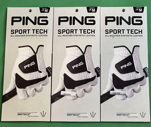 PING Sport Tech Mens Golf Glove 3-Pack Lot Bundle Medium M New #99999