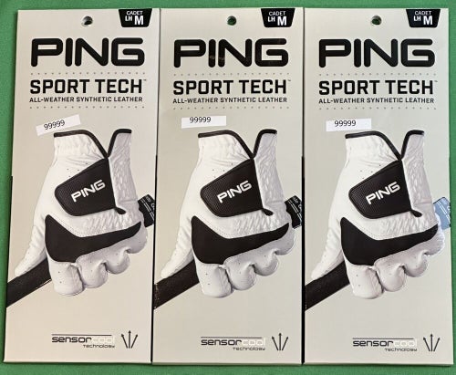PING Sport Tech Mens Golf Glove 3-Pack Lot Bundle Cadet Medium M #99999