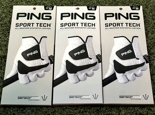 PING Sport Tech Mens Golf Glove 3-Pack For LEFT Handed Golfer Medium M #99999