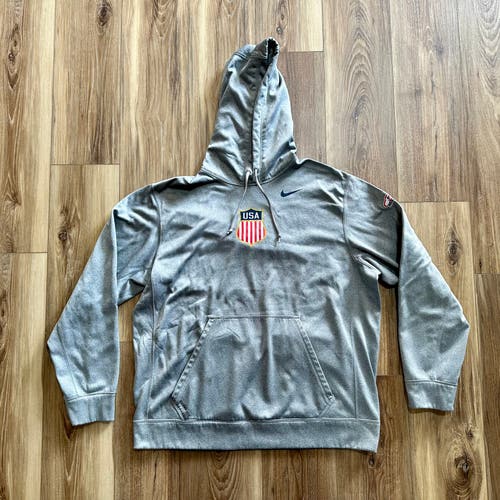 Nike USA Hockey Therma-Fit Hoodie, Grey, XL