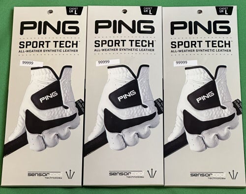 PING Sport Tech Mens Golf Glove 3-Pack Lot Bundle Cadet Large L #99999