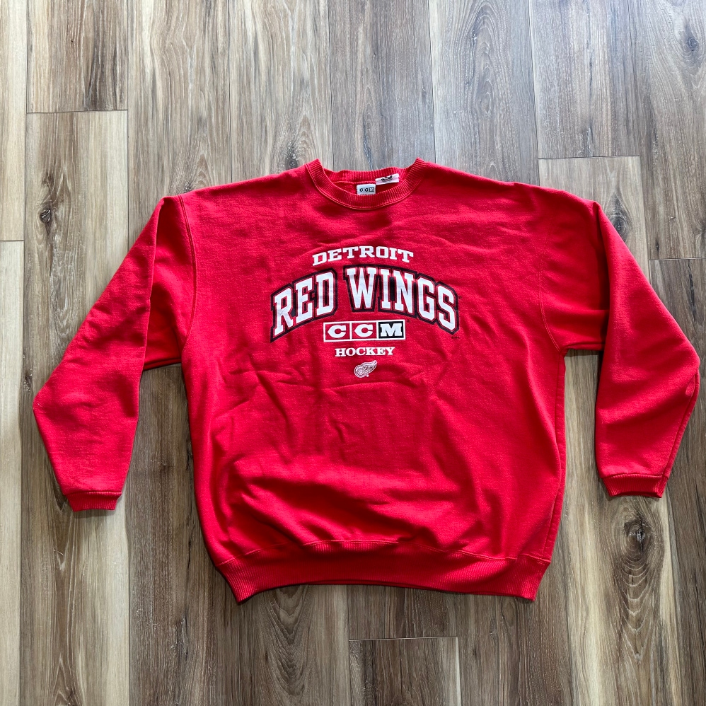 Vintage CCM Detroit Red Wings Crewneck Sweatshirt, XL